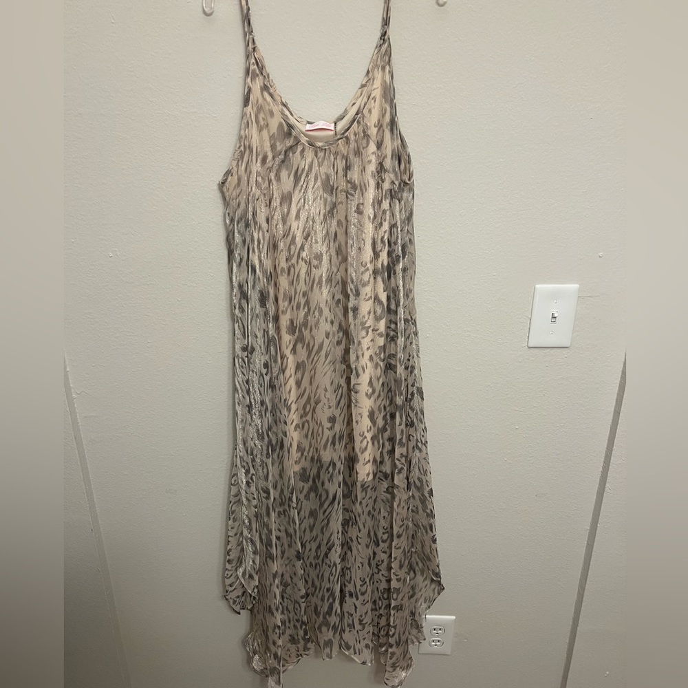 Pink Lily boutique, sheer animal print midi dress